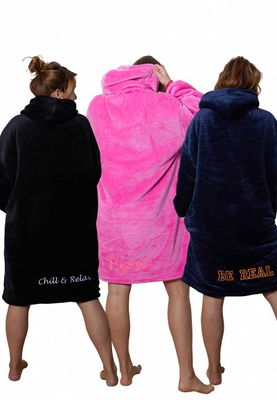Snuggie met naam borduren - 4 kleuren-antraciet