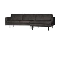 WOOOD Rodeo bank chaise longue rechts eco-leer Zwart