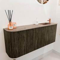 Toiletmeubel Mondiaz Joya Dlux | 101.6 cm | Meubelkleur Shadow | Faye wastafel Arena Wasbak Rechts | 1 kraangat