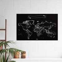 Krijtbord - Woody Map Chalkboard Wereld | Miss Wood