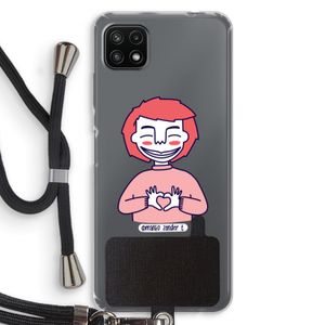 Hartje: Samsung Galaxy A22 5G Transparant Hoesje met koord