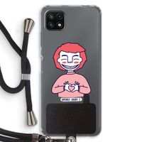 Hartje: Samsung Galaxy A22 5G Transparant Hoesje met koord