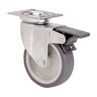 Rueda Ruedas Alex Grijs Rubber Poliamix Ø 5 cm 40 kg draaibaar