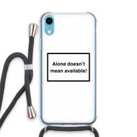 Alone: iPhone XR Transparant Hoesje met koord