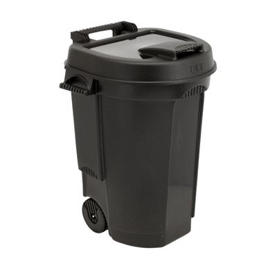 Afvalcontainer/kliko - zwart - 110 liter - 60 x 55 x 80 cm - huis/tuin afval scheiden