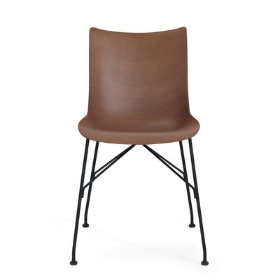 Kartell P/Wood eetkamerstoel beuken Donkerbruin zwart