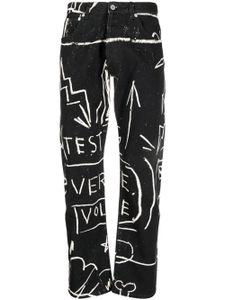 Honey Fucking Dijon pantalon droit à imprimé graphique - Noir