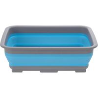 Opvouwbaar afwasteiltje/afwasbak blauw 8 liter rechthoekig - thumbnail