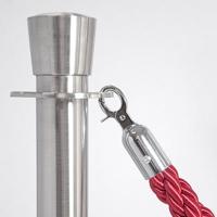 Toegangspaal chroomkleur hoogte 1 meter