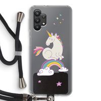 Regenboog eenhoorn: Samsung Galaxy A32 5G Transparant Hoesje met koord