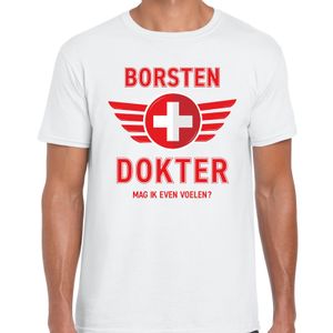 Borsten dokter fout verkleed t-shirt wit voor heren