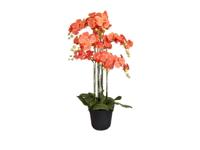 Orchidee kunstplant 9-tak 110 cm, oranje - Buitengewoon de boet