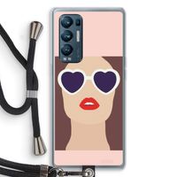 Red lips: Oppo Find X3 Neo Transparant Hoesje met koord