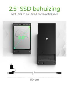 ICY BOX IB-200T-C3 SDD-behuizing Zwart 2.5"