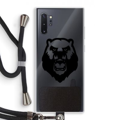 Angry Bear (black): Samsung Galaxy Note 10 Plus Transparant Hoesje met koord