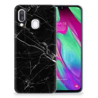 Samsung Galaxy A40 | TPU | Siliconen hoesje | Marmer Zwart - Origineel Cadeau Vader