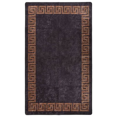 VidaXL Vloerkleed wasbaar anti-slip 120x180 cm zwart en goudkleurig