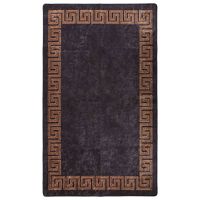 VidaXL Vloerkleed wasbaar anti-slip 120x180 cm zwart en goudkleurig - thumbnail