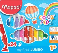 Maped viltstift Color&apos;Peps Jumbo Early Age, etui van 24 stuks in geassorteerde kleuren