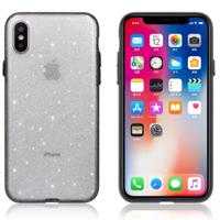 Voor iPhone X/XS glinsterende poeder PC beschermende back cover hard case (wit)