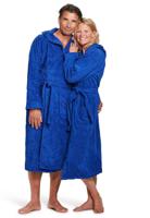 Capuchon badjas kobaltblauw unisex - badstof katoen - Badrock