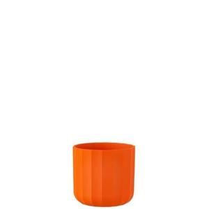 J-Line bloempot Summer - keramiek - oranje - small - 3 stuks