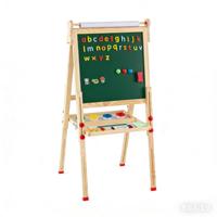 Houten Kunstschildersezel voor Kinderen 3-in-1 Opvouwbare Dubbelzijdige Magnetische Schildersezel met Whiteboard Schoolbord en Papierrol
