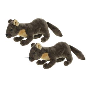 Knuffel boommarter - 2x - 29 cm - pluche - knuffeldier - marterknuffel - speelgoed