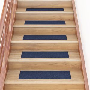 VidaXL Trapmatten zelfklevend 15 stuks 76x20 cm rechthoekig marineblauw