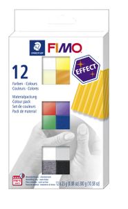 Staedtler FIMO 8013 C Boetseerklei 300 g Zwart, Blauw, Goud, Groen, Grijs, Paars, Rood, Zilver, Wit, Geel 12 stuk(s)