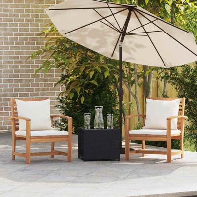 Tuinstoelen 2 pcs Bruin 60 x 65 x 76.5 cm Massief teakhout