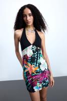 Kort tropisch jurkje - BLACK - M