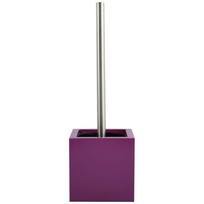 Toiletborstel in MDF houten houder/rvs wc-borstel - paars - 37 x 11 cm