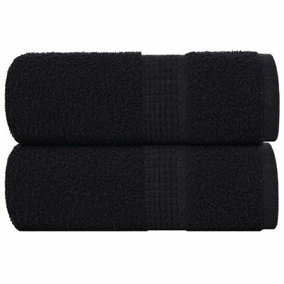 VidaXL Gastendoekjes 2 st 30x50 cm 360 g/m² 100% katoen zwart