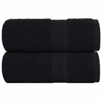 VidaXL Gastendoekjes 2 st 30x50 cm 360 g/m² 100% katoen zwart
