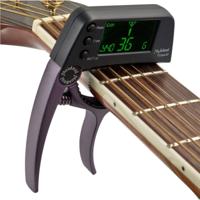 Professionele gitaar Tuner Clip Loftstyle chromatische Clip-on Tuner met roterende LCD scherm Light Display één gitaar Capo(Coffee)