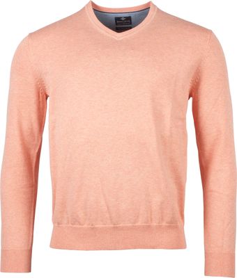 Baileys Heren V-Hals Trui Roze Pima Katoen Regular Fit