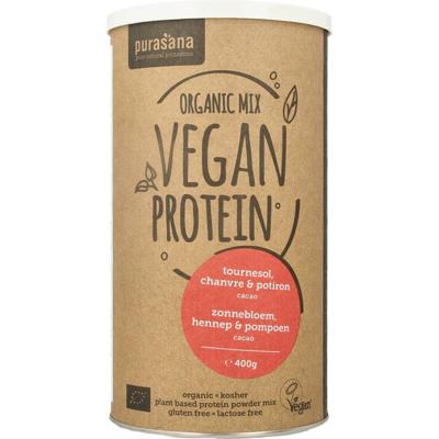 Purasana Proteine zonnebloem hennep pompoen cacao vegan bio