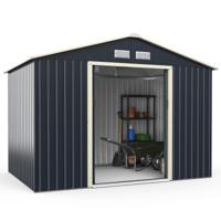 Buiten Metalen Berging Stalen Berging Voor Tuingereedschap Multifunctionele Opbergruimte 277 x 191 x 202 cm Grijs