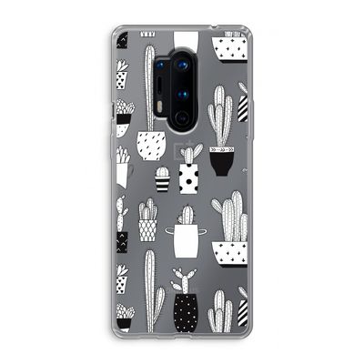 Cactusmotief: OnePlus 8 Pro Transparant Hoesje