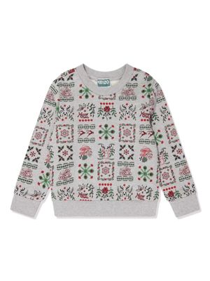 Kenzo Kids sweat à motif monogrammé - Gris