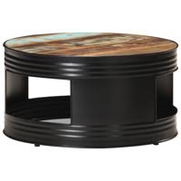 Salontafel 68x68x36 cm massief gerecycled hout zwart