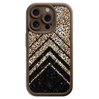 iPhone 13 Pro bruine case - Luipaard chevron - thumbnail