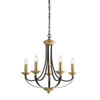 Searchlight Klassieke kroonluchterBelfry 5-lichts 58cm brons met goud - 1845-5BZ