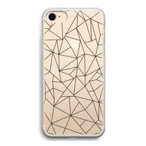 Geometrische lijnen zwart: iPhone 7 Transparant Hoesje
