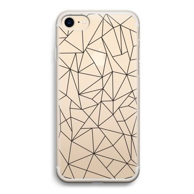 Geometrische lijnen zwart: iPhone 7 Transparant Hoesje