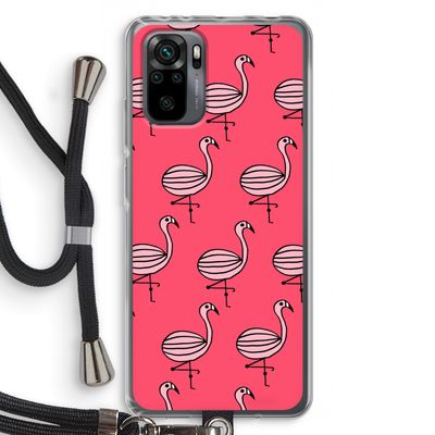 Flamingo: Xiaomi Redmi Note 10 Pro Transparant Hoesje met koord