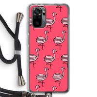 Flamingo: Xiaomi Redmi Note 10 Pro Transparant Hoesje met koord