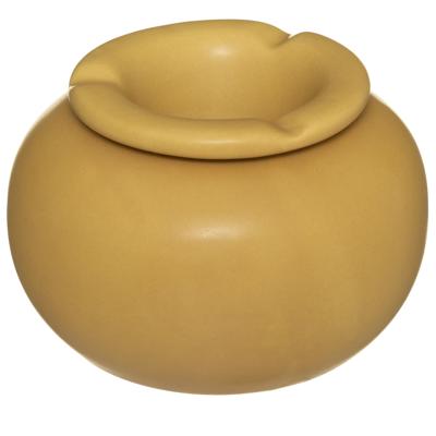 Atmosphera Terras asbak - stormasbak - keramiek - okergeel - 13 x 9 cm - Buiten en binnen