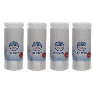 4x Kerst thema fijne nep sneeuw in pot 50 gram